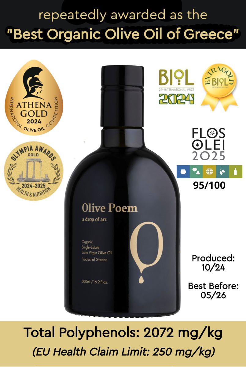OLIVE POEM | UltraPhenolic – Multiawarded – Organic EVOO  -  500 ML